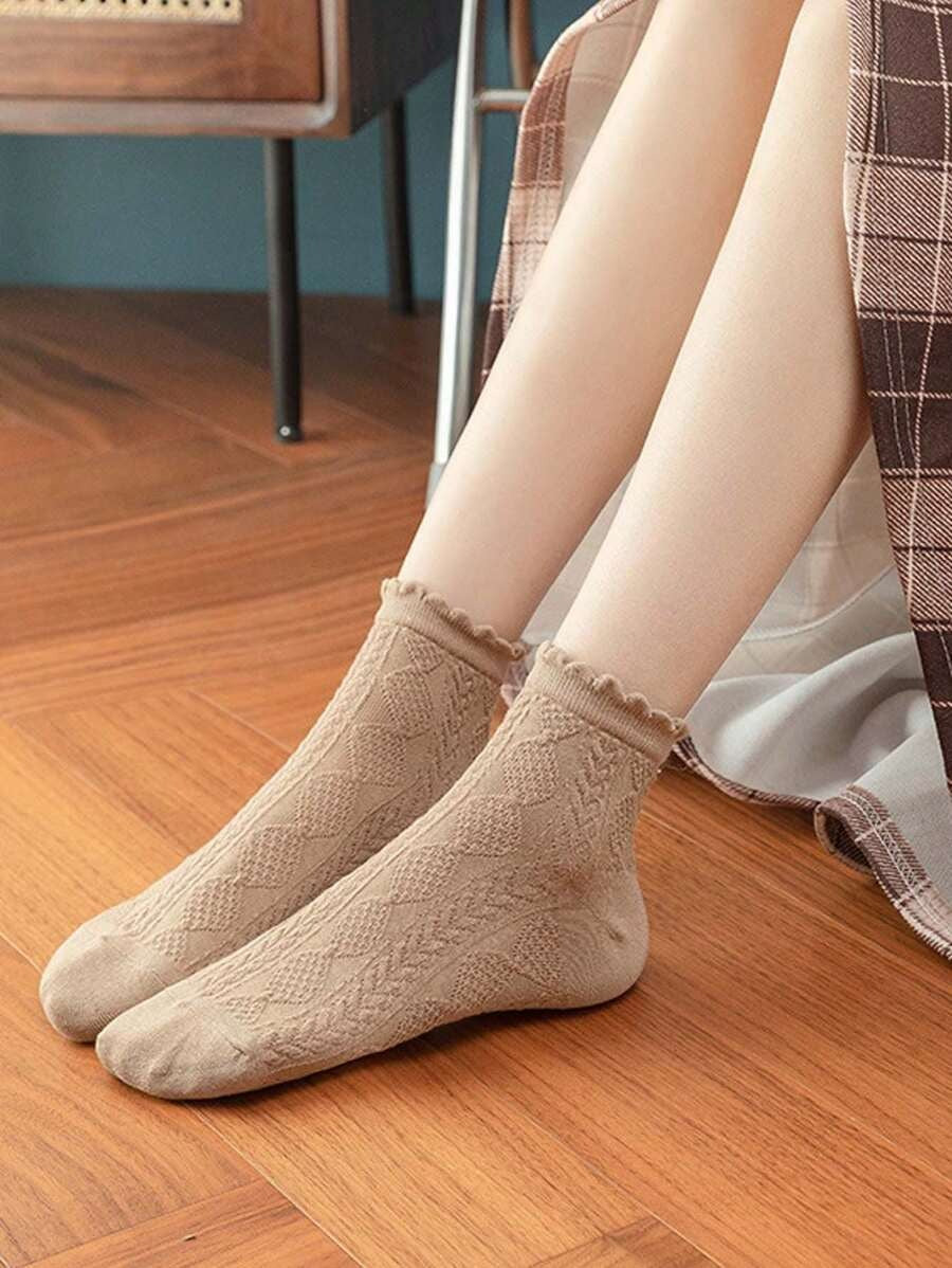 SHEIN  جوارب كاحل دانتيل نسائية خفيفة