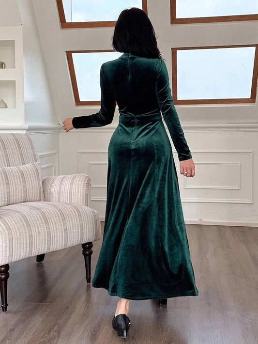 SHEIN DAZY فستان طويل أنيق أخضر