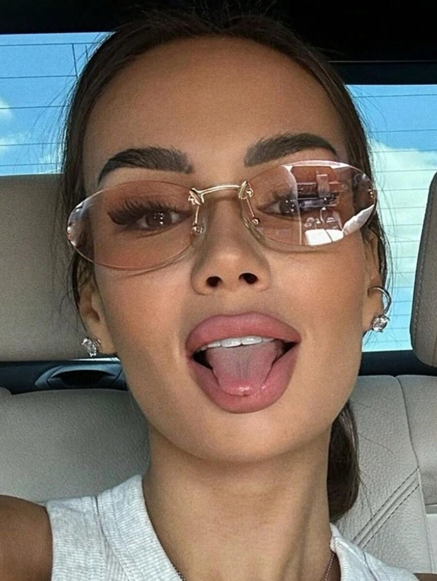 SHEIN نظارات شمسية دائرية بإطار معدني