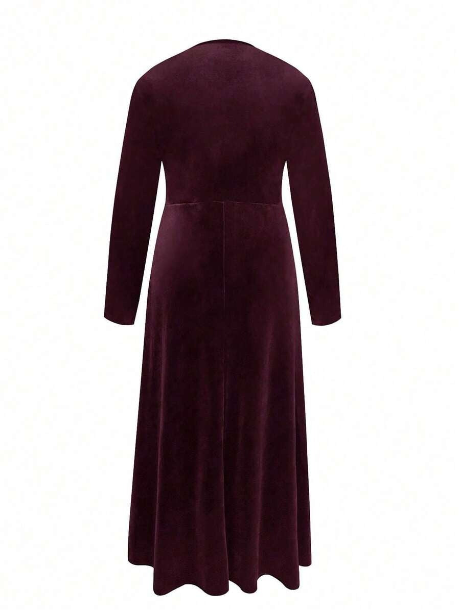 SHEIN Nicoleshop فستان أنيق أحمر بنفسجي