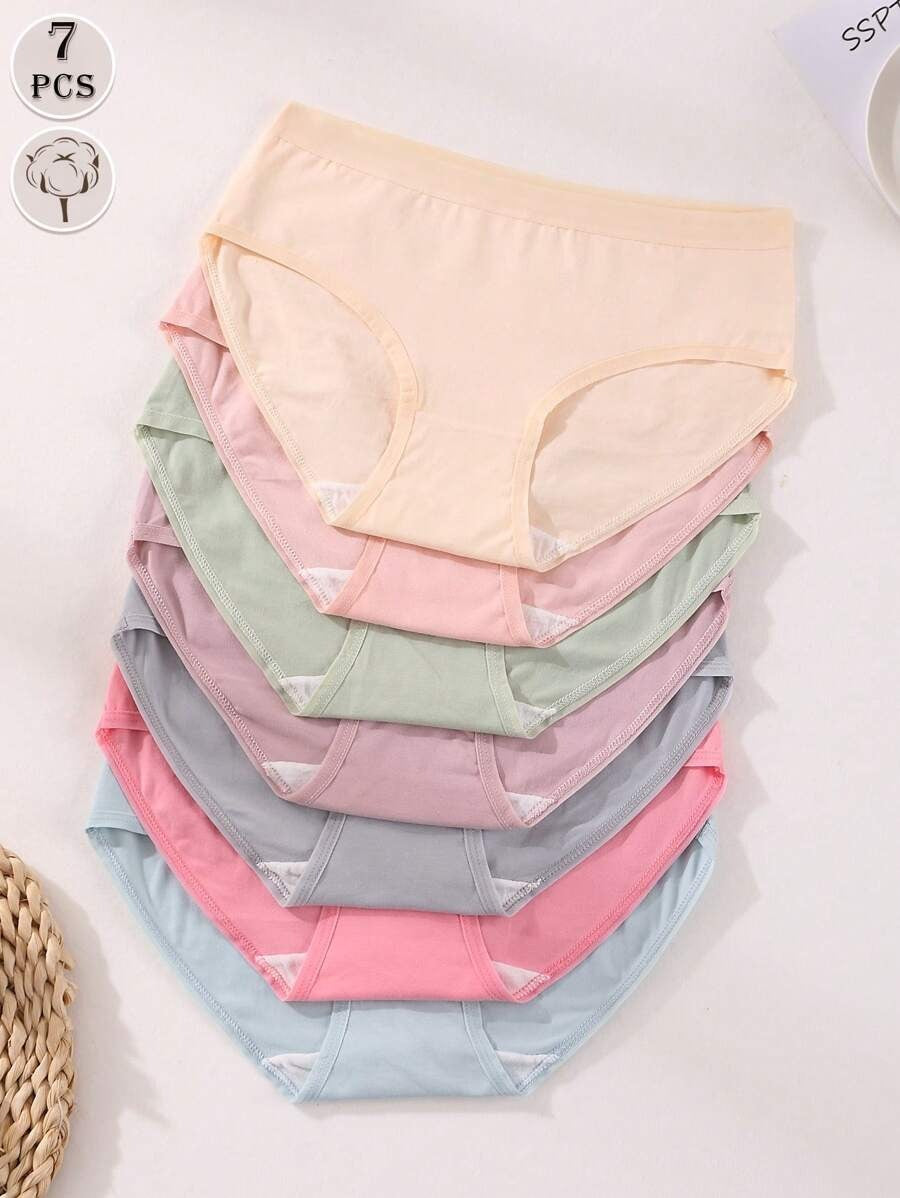 SHEIN ملابس داخلية نسائية 7 قطع قطنية