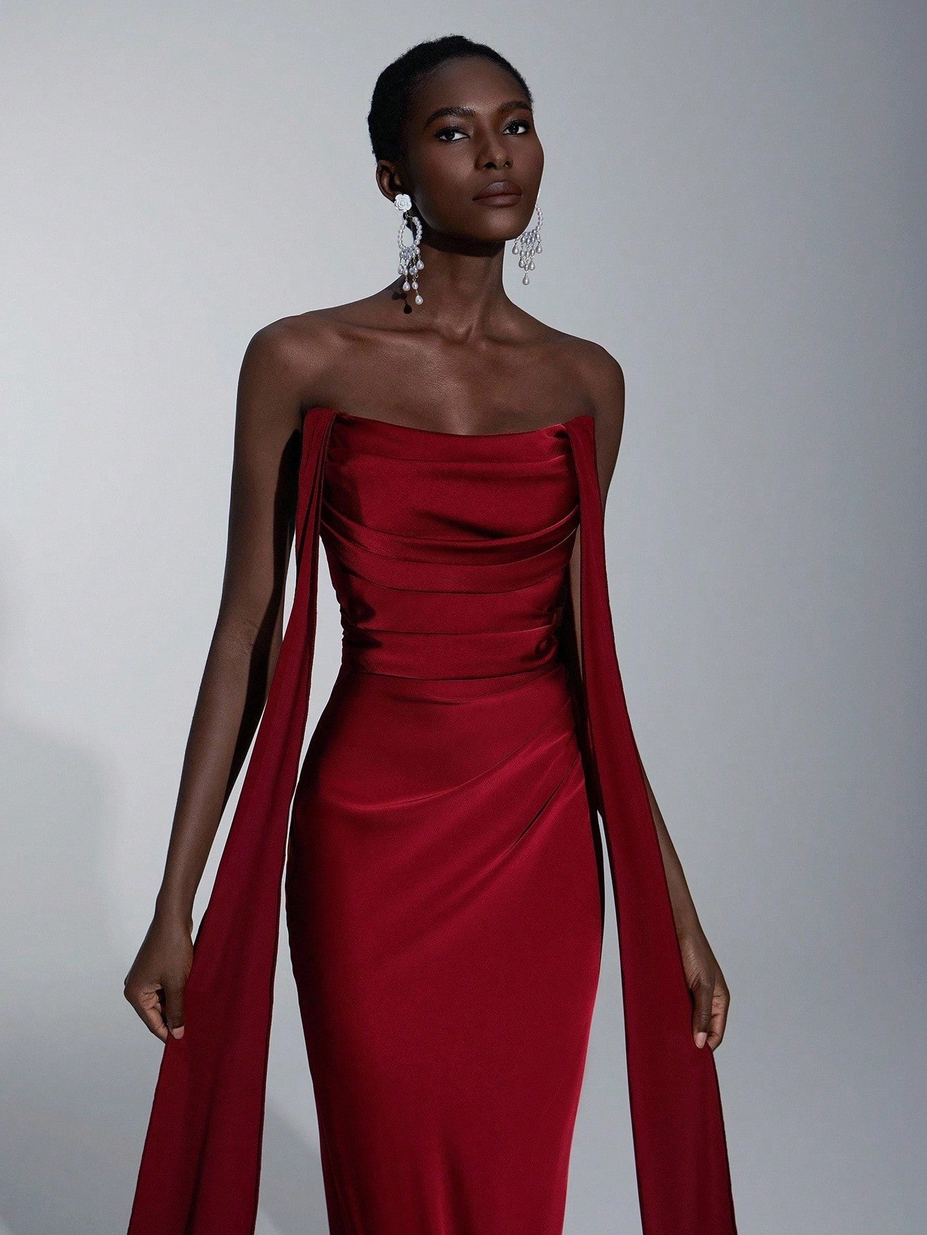 SHEIN فستان عنابي شيفون