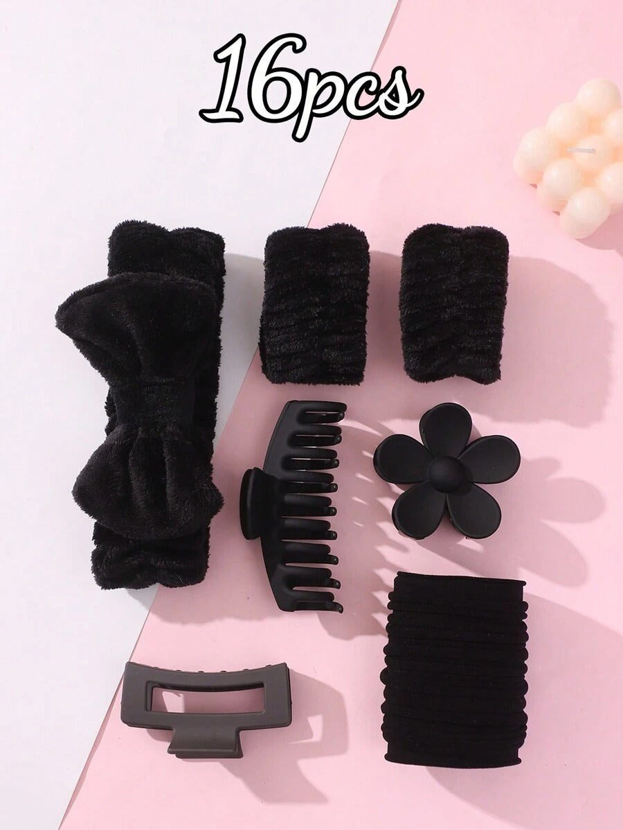 SHEIN طقم 16 قطعة من شرايط الرأس الفرو