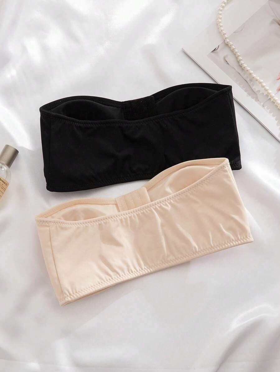 SHEIN طقم 2 حمالة صدر  بلون أسود و بيج