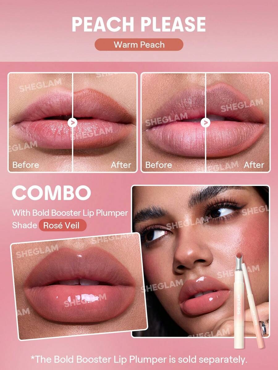 SHEGLAM Bold Booster – Peach Please قلم تحديد الشفايف