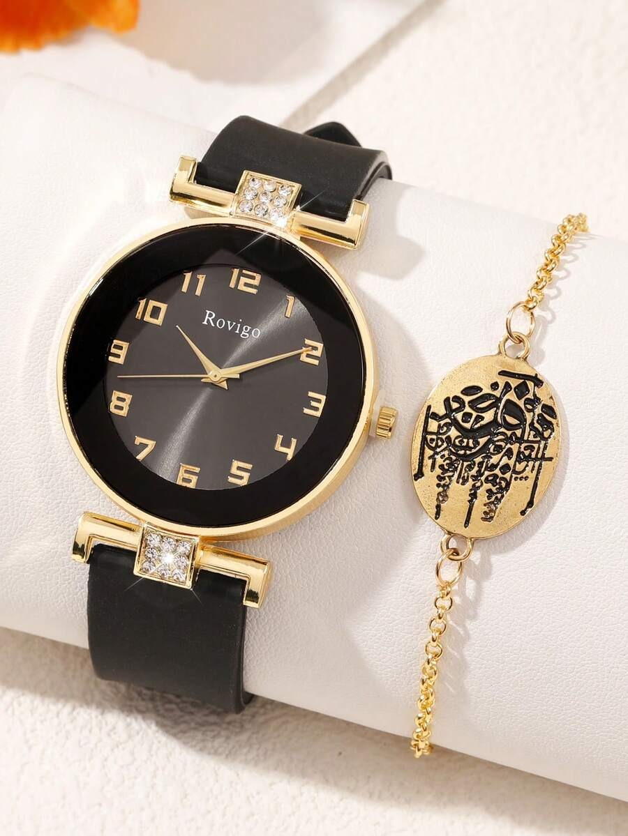 SHEIN ساعة نسائية كوارتز متعددة الوظائف