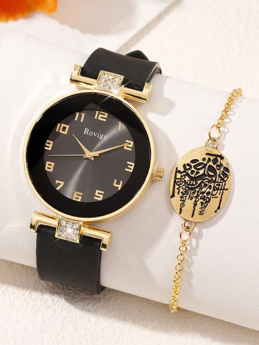 SHEIN ساعة نسائية كوارتز متعددة الوظائف