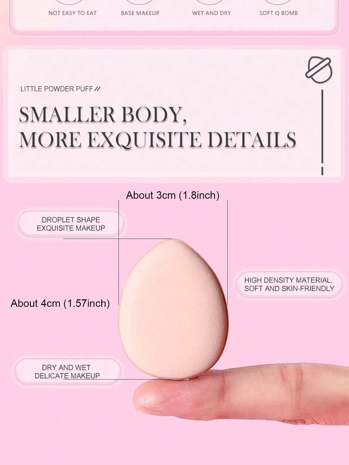 SHEIN HMQ Beauty  طقم 5 إسفنجات مكياج صغيرة