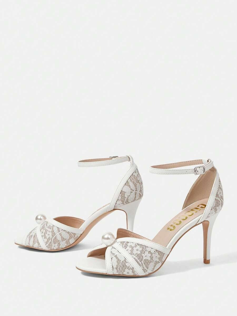 SHEIN qualityCUCCOO HITCHD  حذاء كعب عالي أنيق  بلون أبيض