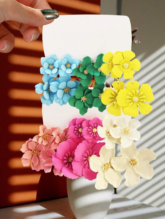 SHEIN طقم 12 أقراط ملونة بتصميم بوهيمي