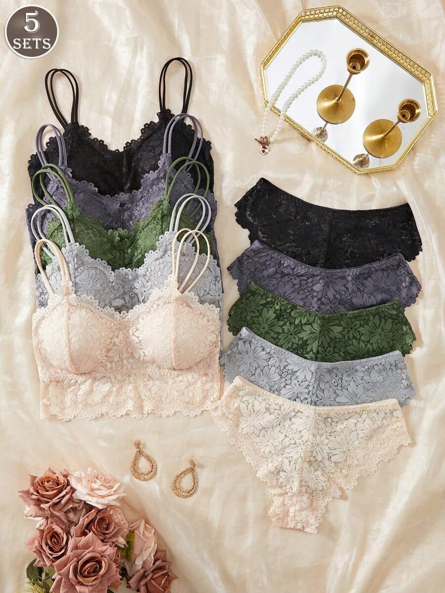SHEIN مجموعة 5 أطقم لانجري