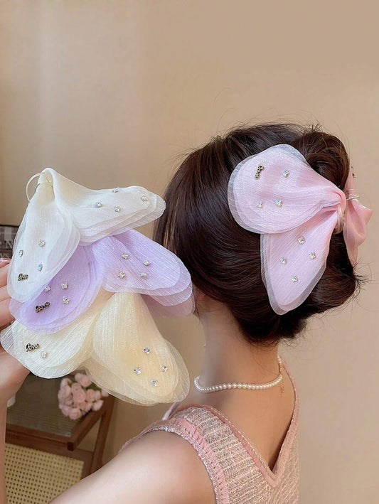 SHEIN مشبك شعر فراشة لامع مزين براين ستونز