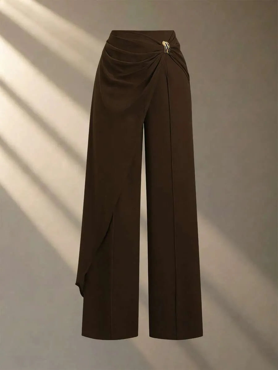 SHEIN Franclia بنطلون نسائي واسع بتصميم غير متماثل
