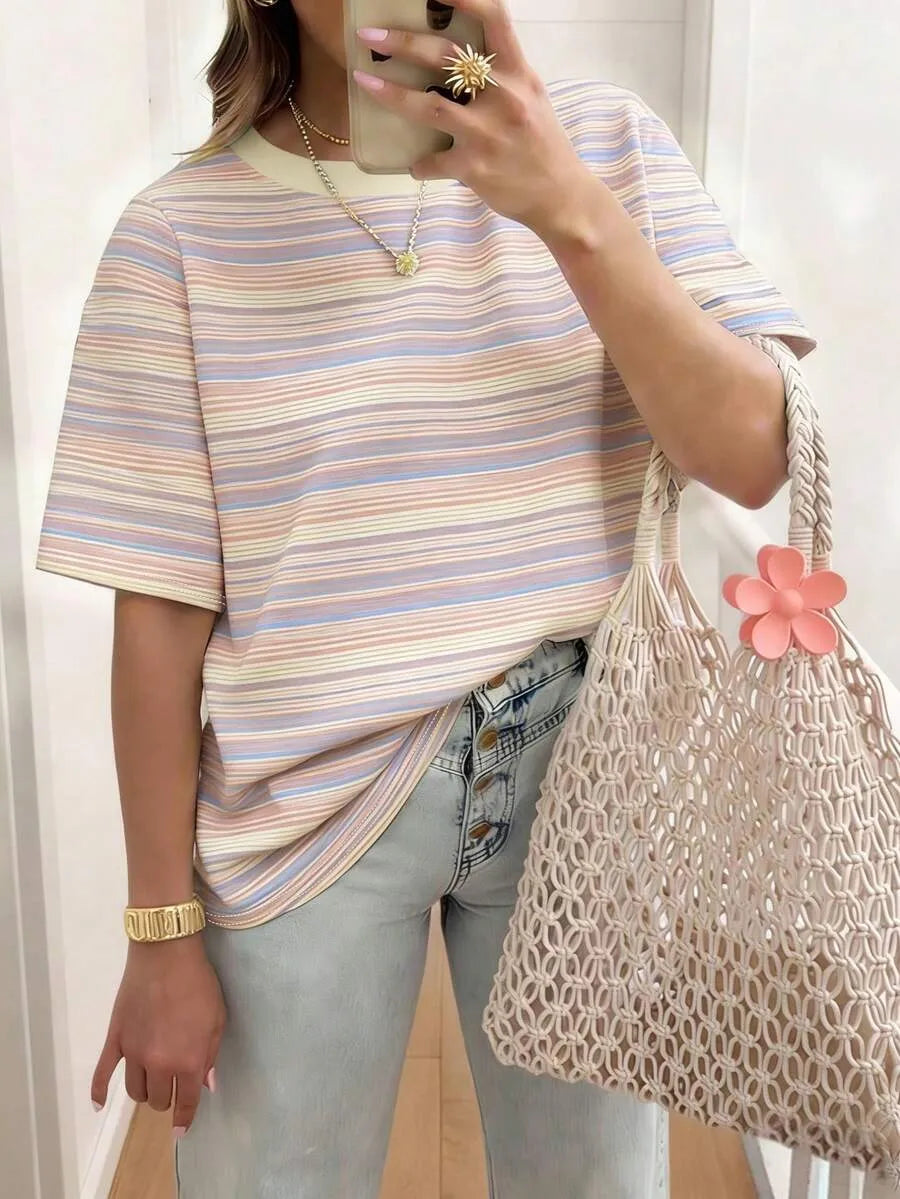 SHEIN EMERY ROSE تي شيرت نسائي فضفاض من