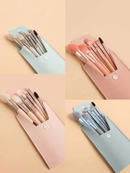 SHEIN مجموعة فرش مكياج محمولة ٨ قطع