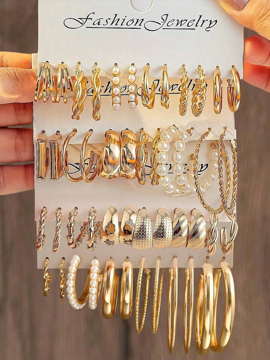 SHEIN طقم أقراط بوهيمي ذهبي