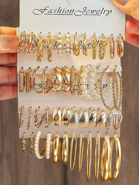 SHEIN طقم أقراط بوهيمي ذهبي