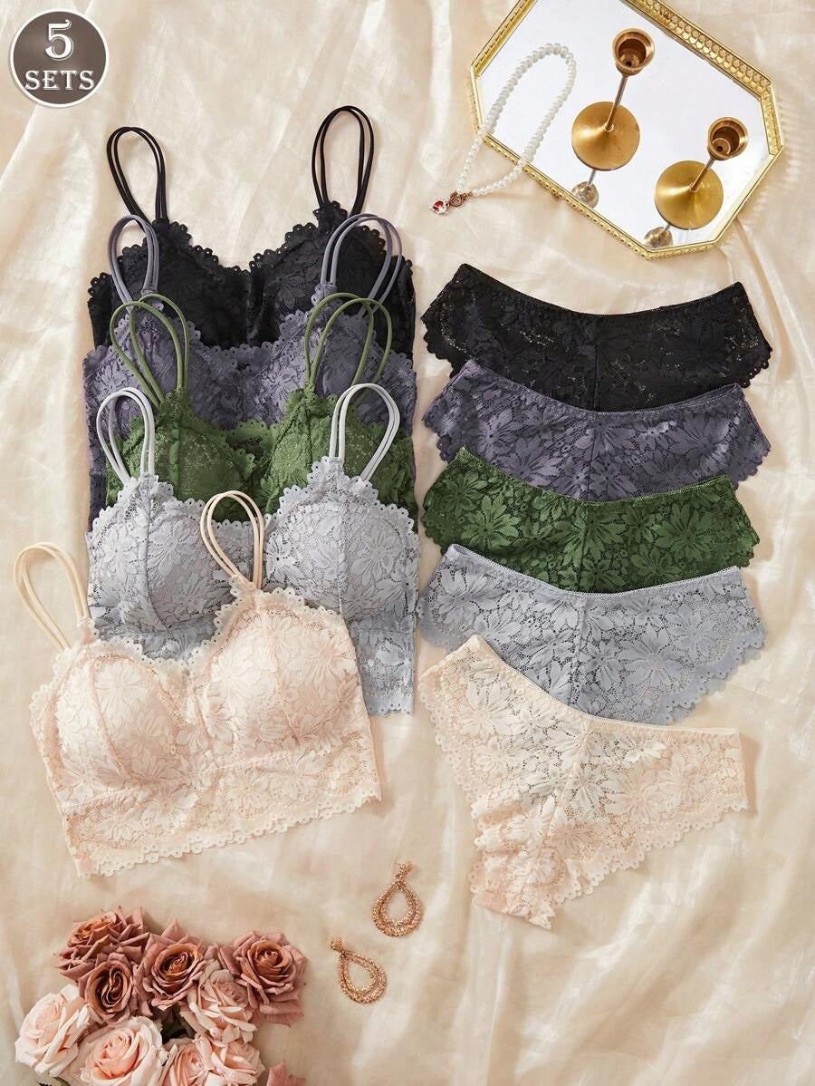SHEIN مجموعة 5 أطقم لانجري
