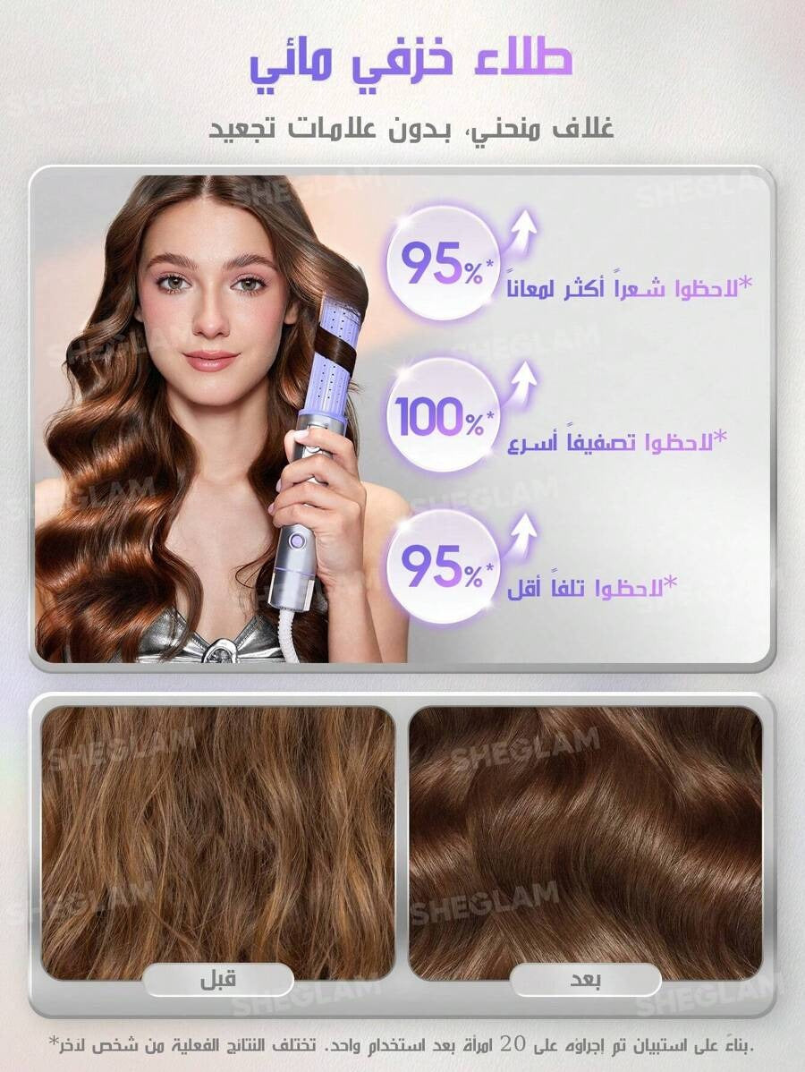 SHEGLAM Cool Lock Airflow مكواة تجعيد الشعر لون فضي أنيق