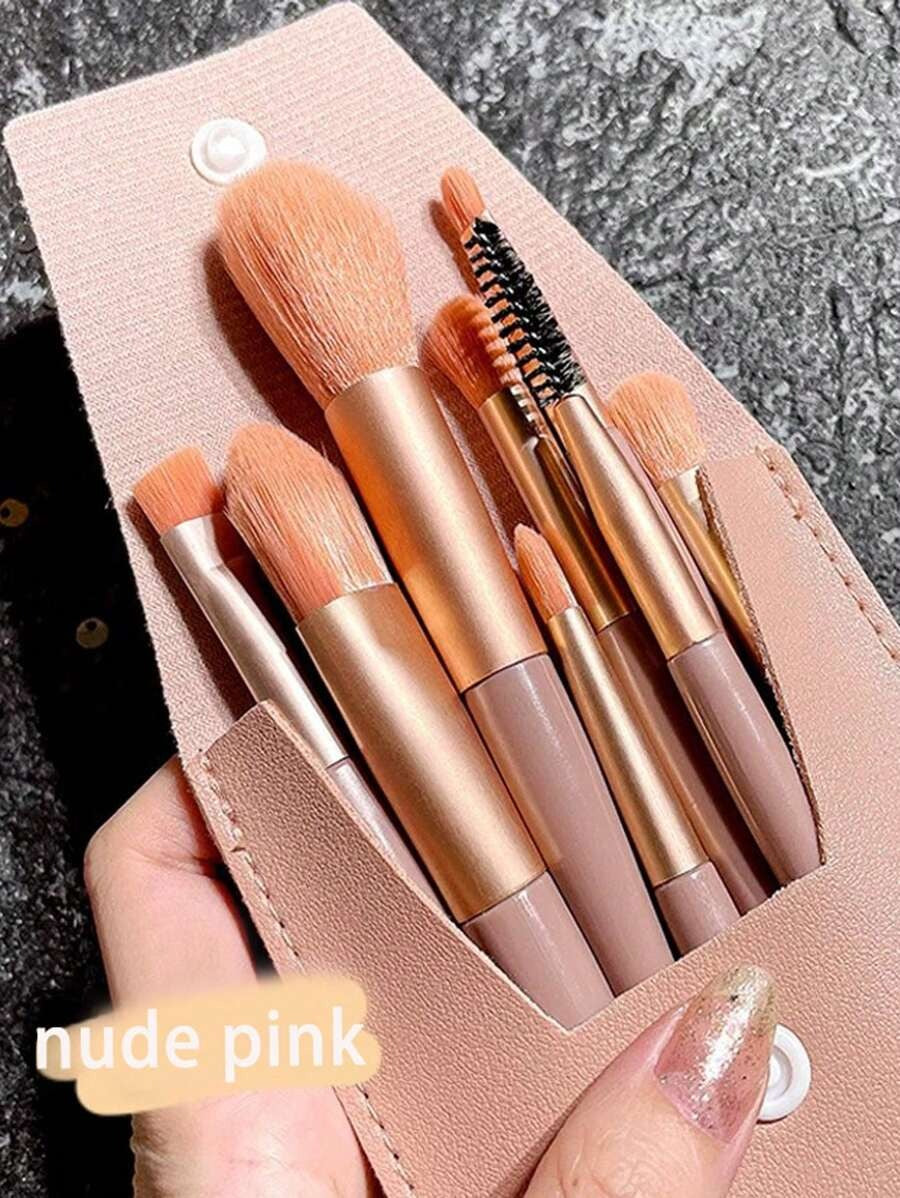 SHEIN مجموعة فرش مكياج محمولة ٨ قطع