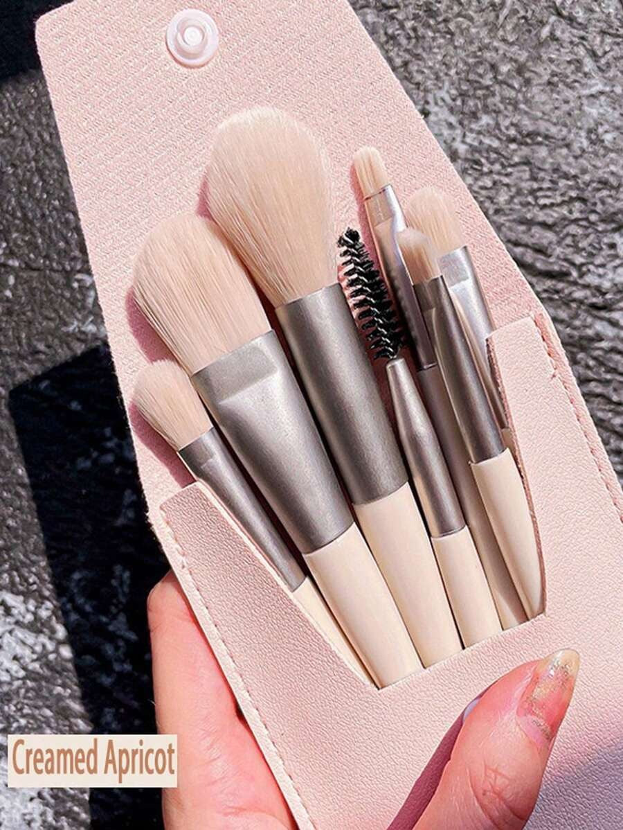 SHEIN مجموعة فرش مكياج محمولة 8 قطع ناعمة