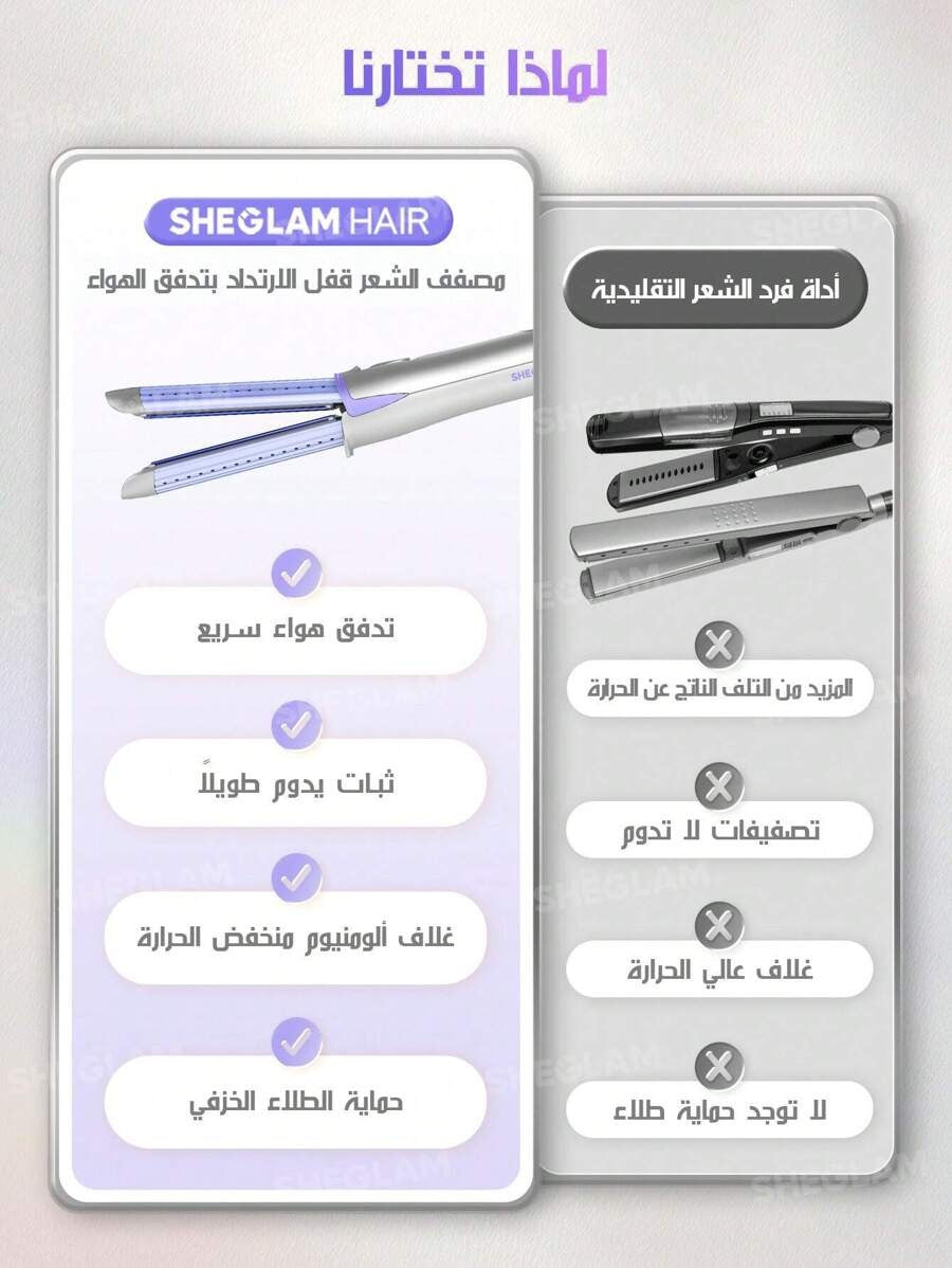 SHEGLAM Cool Lock Airflow مكواة تجعيد الشعر لون فضي أنيق