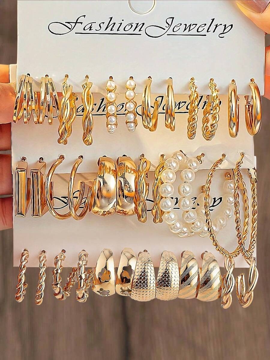 SHEIN طقم أقراط بوهيمي ذهبي