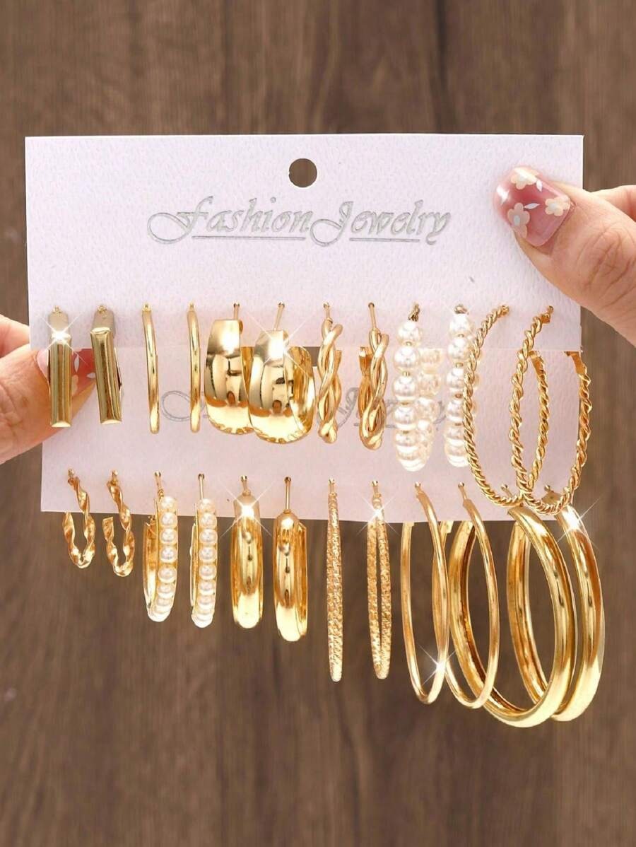 SHEIN طقم أقراط بوهيمي ذهبي