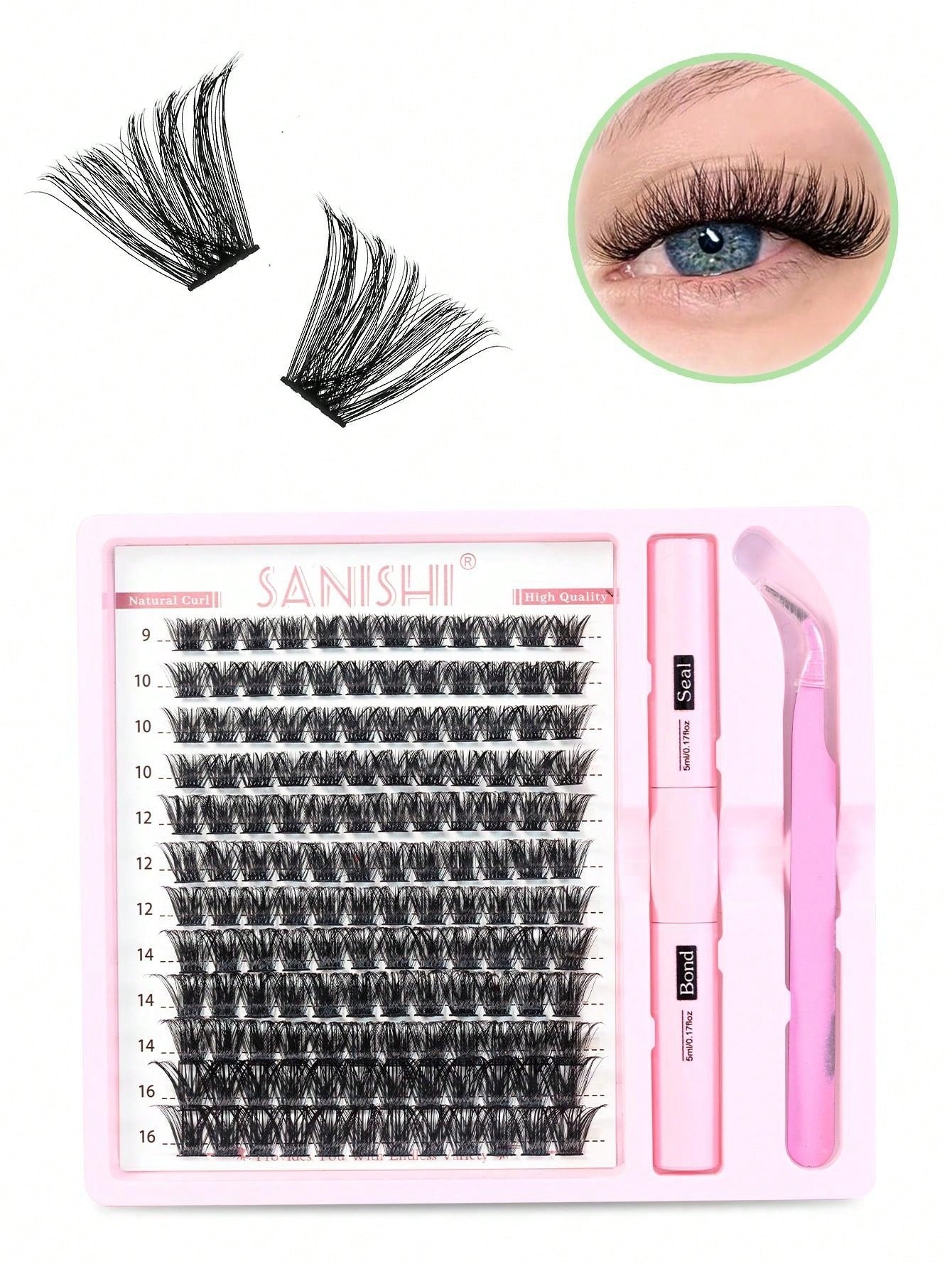 SHEIN SANISHI D Curl طقم رموش متكامل  144 قطعة