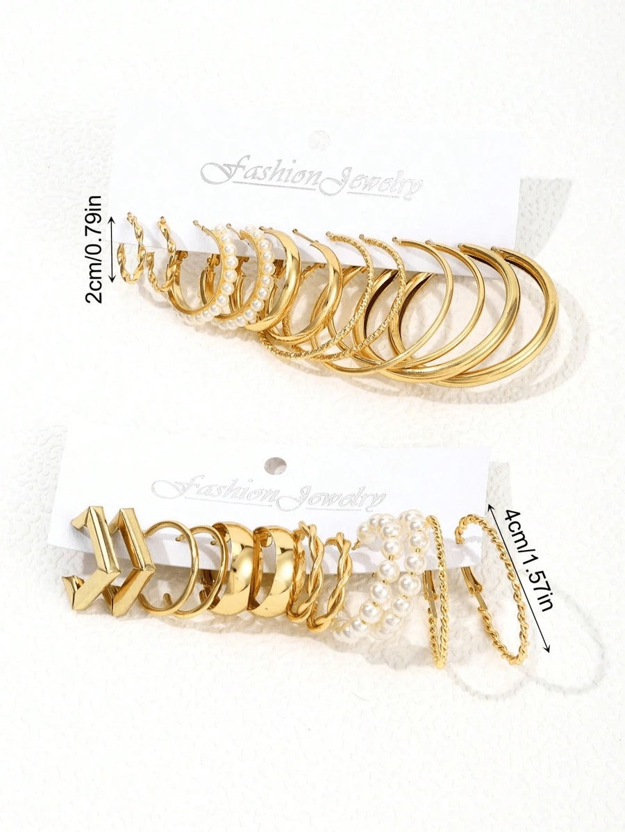 SHEIN طقم أقراط بوهيمي ذهبي