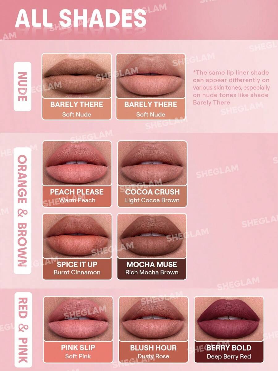 SHEGLAM Bold Booster Barely There  قلم تحديد شفاه بلون