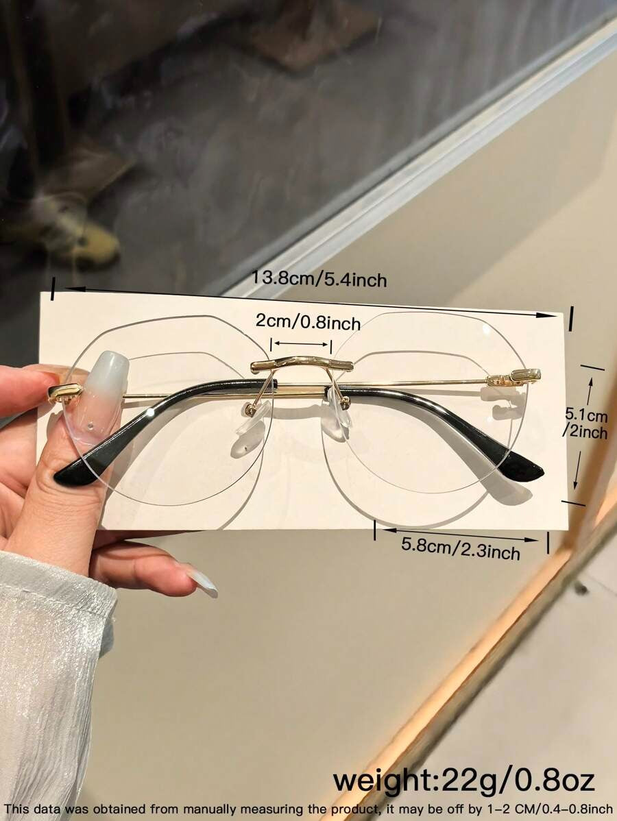 SHEIN نظارات بإطار مستطيل بلا حواف