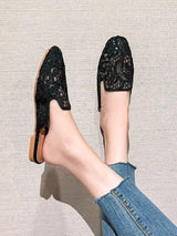 SHEIN Mengshangli صندل نسائي شبك مسطح مفتوح