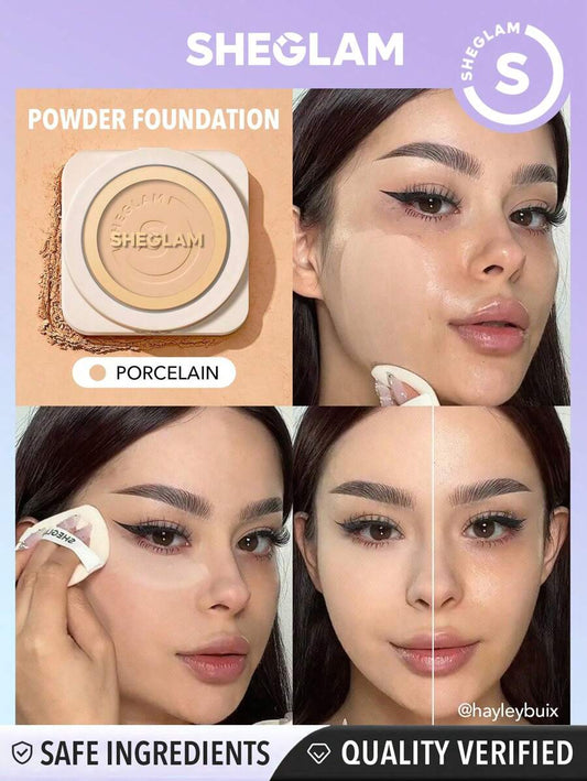 SHEGLAM Skin-Focus بودرة أساس بتغطية عالية - Porcelain