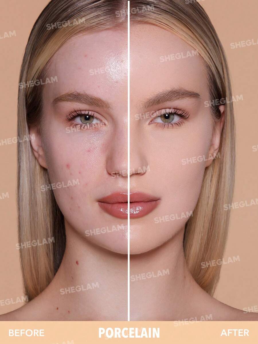 SHEGLAM Skin-Focus بودرة أساس بتغطية عالية - Porcelain