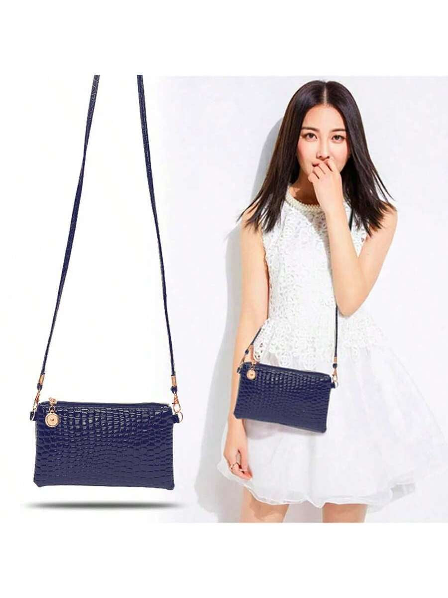 2023 Fashion Women'S Shoulder Bag Small Crocodile Pattern Crossbody Phone Coin Purse