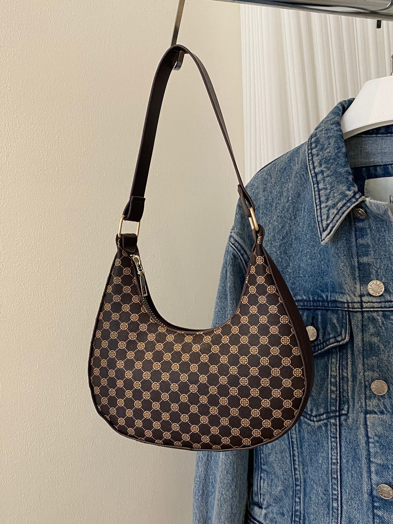 Fashionable Geometric Pattern Hobo Bag