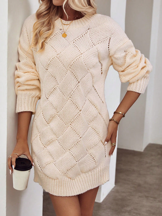 Solid Drop Shoulder Sweater Dress