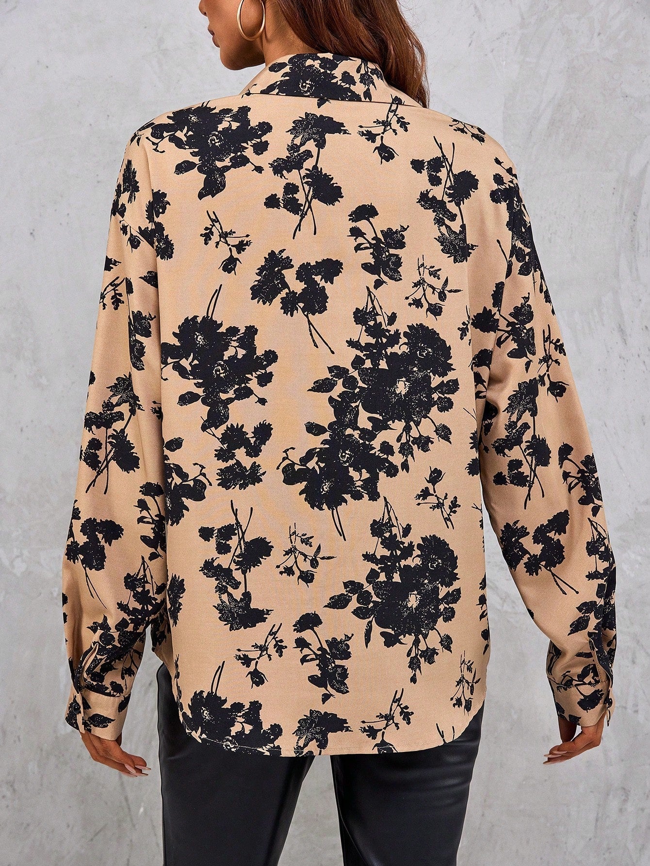 SHEIN LUNE Women'S Floral Printed Button up Shirt