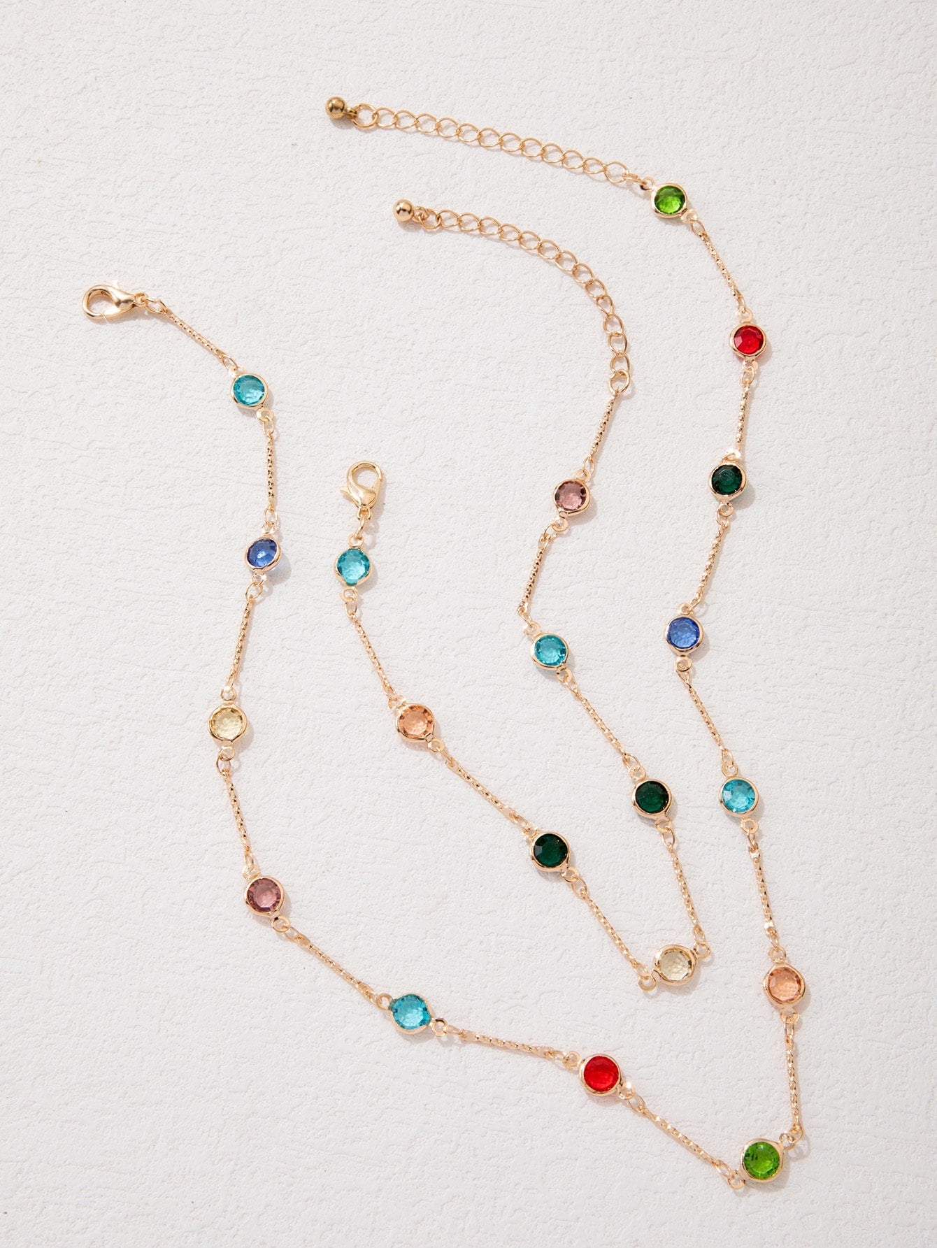 Rhinestone Decor Necklace & Bracelet
