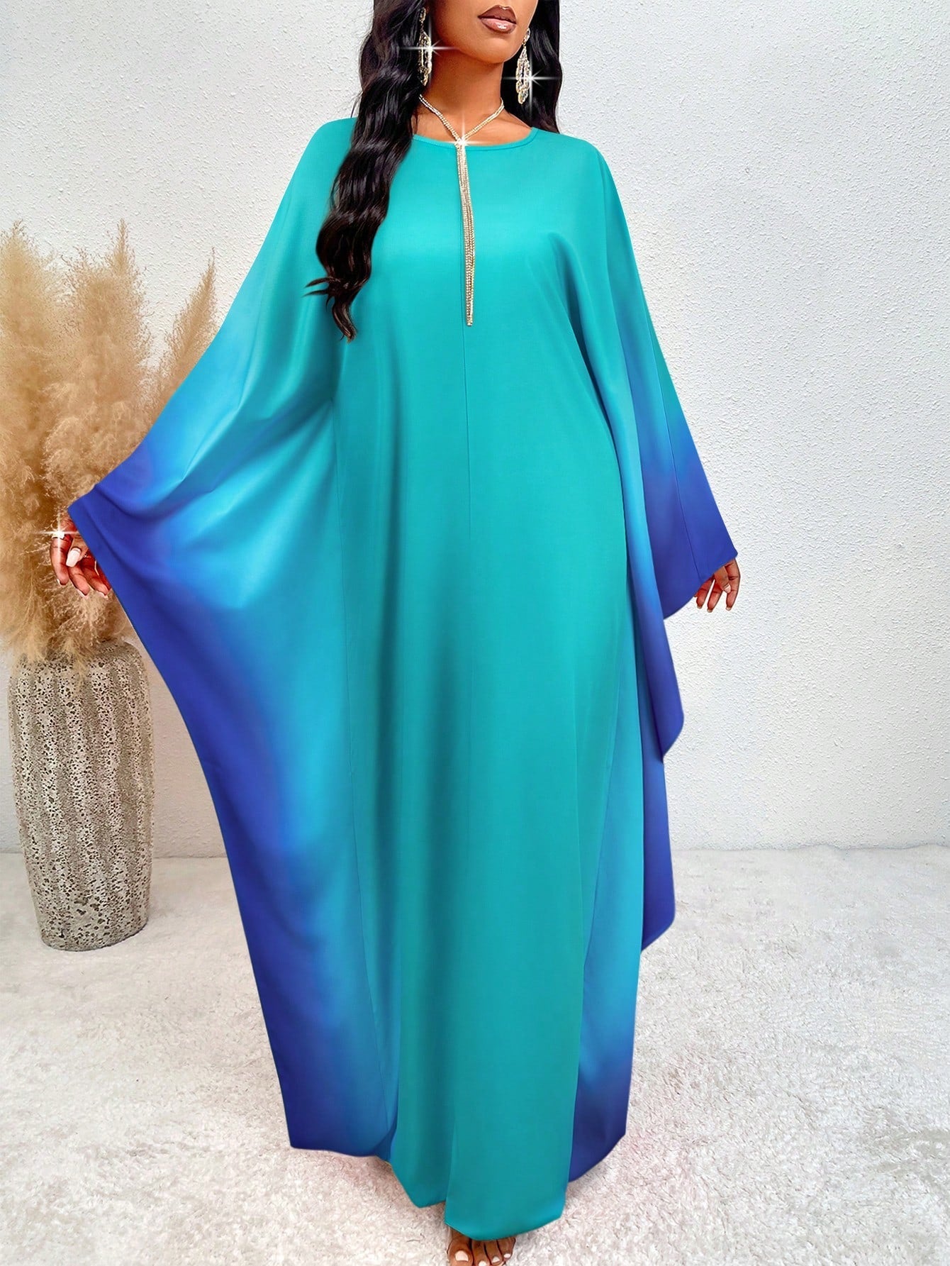 SHEIN Slayr Ombre Batwing Sleeve Dress