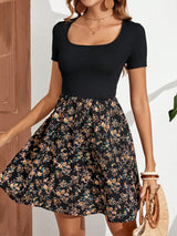 SHEIN Clasi Floral Print Scoop Neck Dress