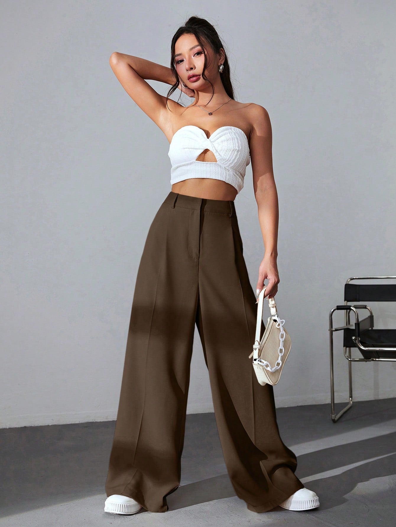 SHEIN Ezwear Solid High Waist Pants