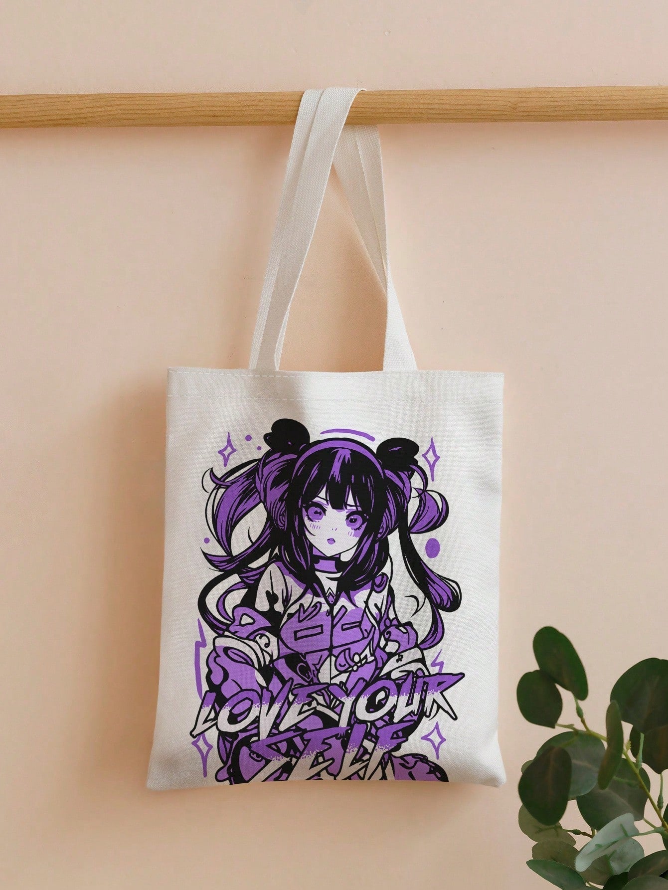 Sapstudio Anime Medium Shopper Bag Slogan Cartoon Figure Graphic for Shopping