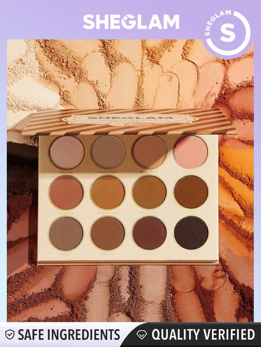 SHEGLAM Smart Cookie Palette 12-Clolor Shimmer Matte Eyeshadow Palette Warm Brown Smoky Eyes Long Lasting Ultra Pigmented Soft Smooth Blendable Eyeshadow Black Friday Winter Gifts Eyeshadow