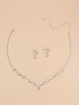 3Pcs Rhinestone Decor Jewelry Set