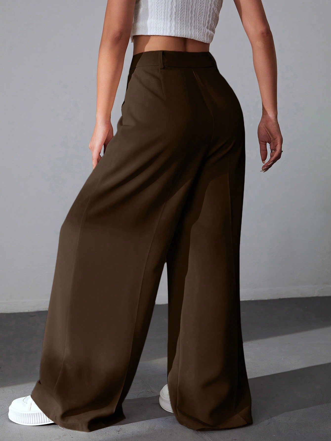 SHEIN Ezwear Solid High Waist Pants