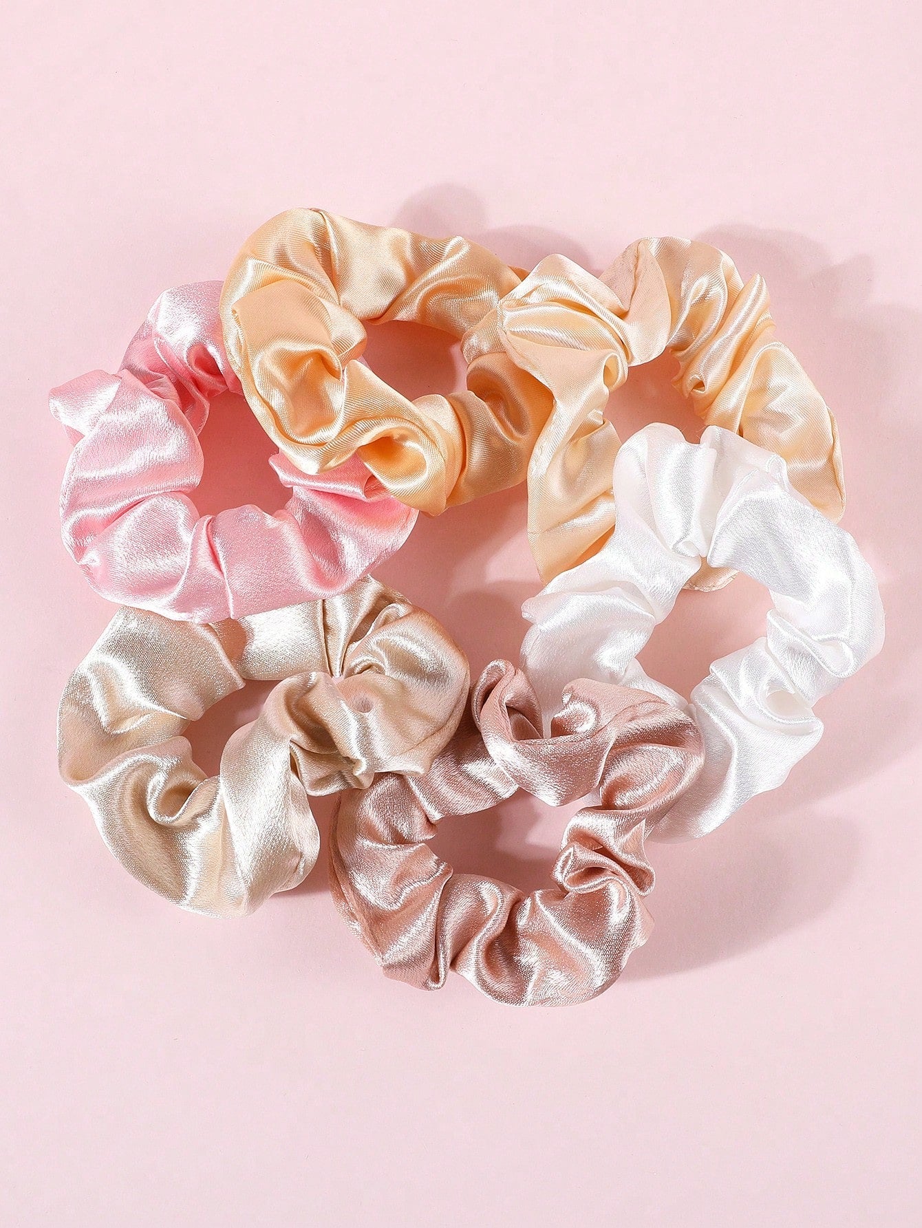 6Pcs Girls Solid Casual Scrunchie for Daily Life