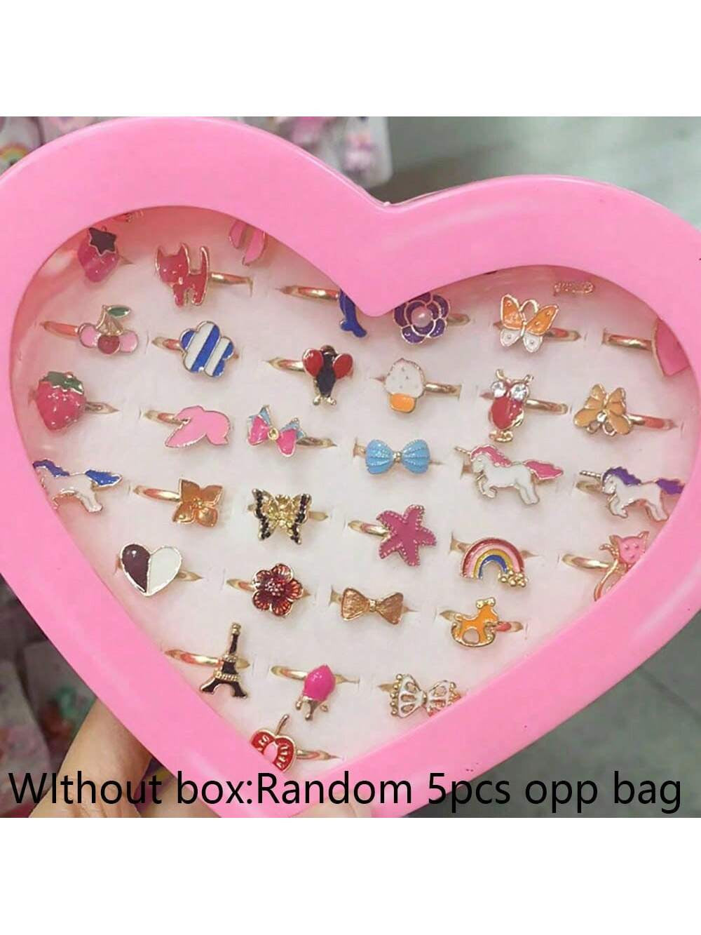 5Pcs/Set Fashionable Kid'S Ring with Droplets, for Girls (Without Box)