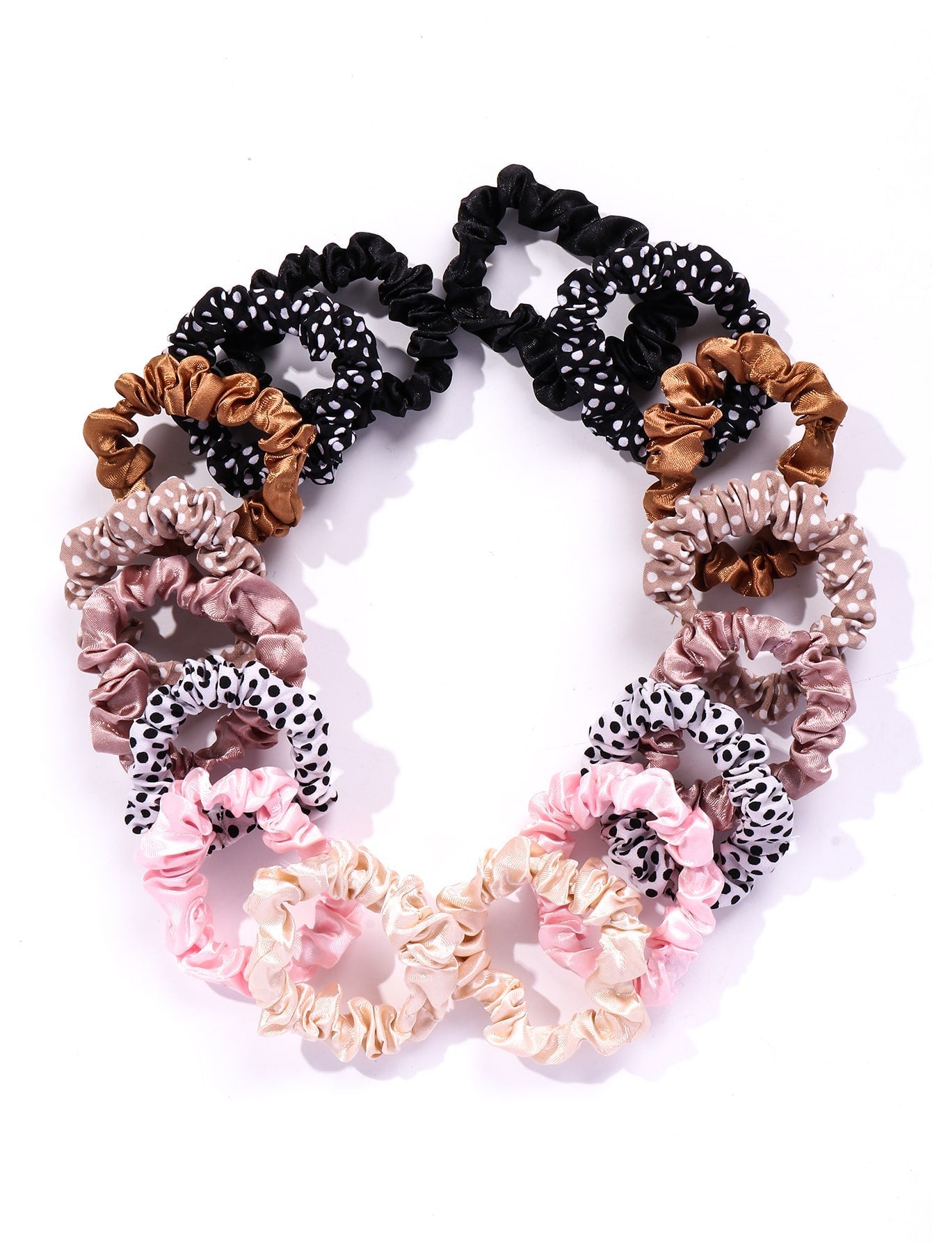 16Pcs Kids' Polka Dot Pattern Hair Ties
